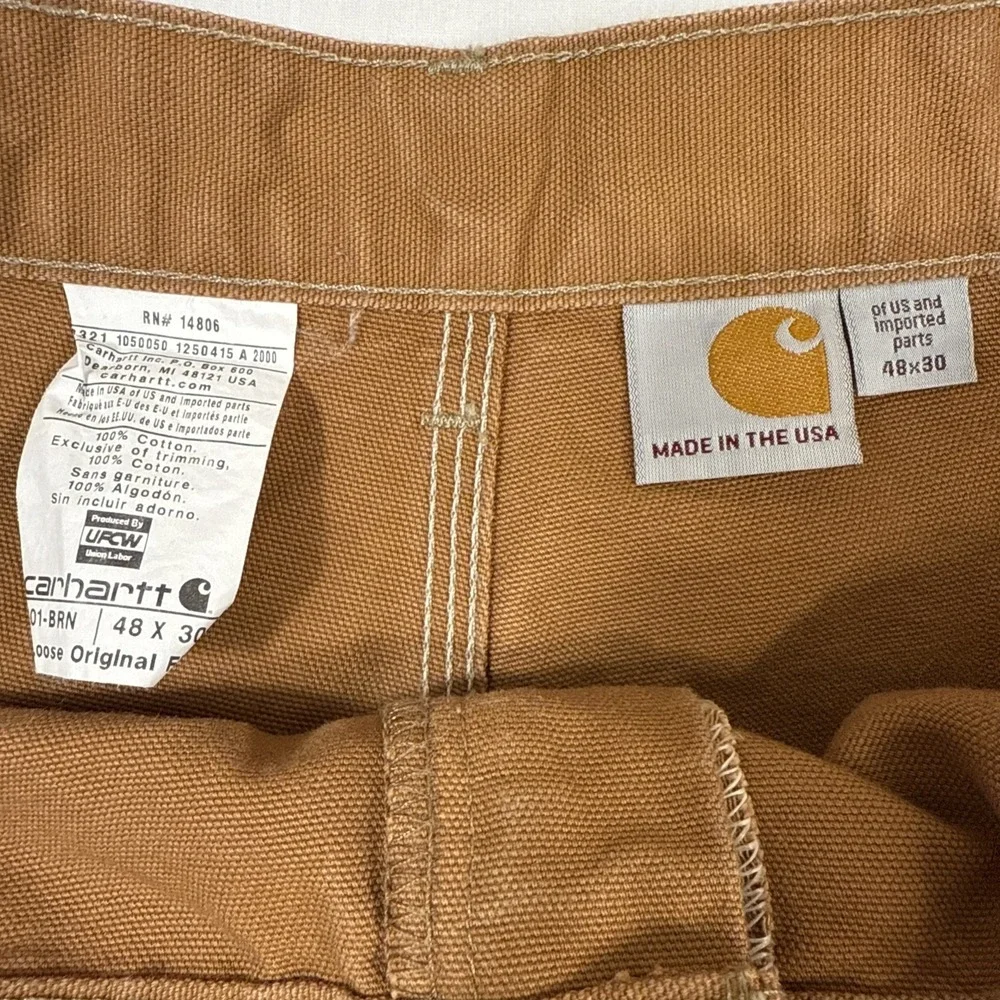 PANTS DOUBLE KNEE Carhartt BO1 BRN Duck 48/30 USA UNION MADE